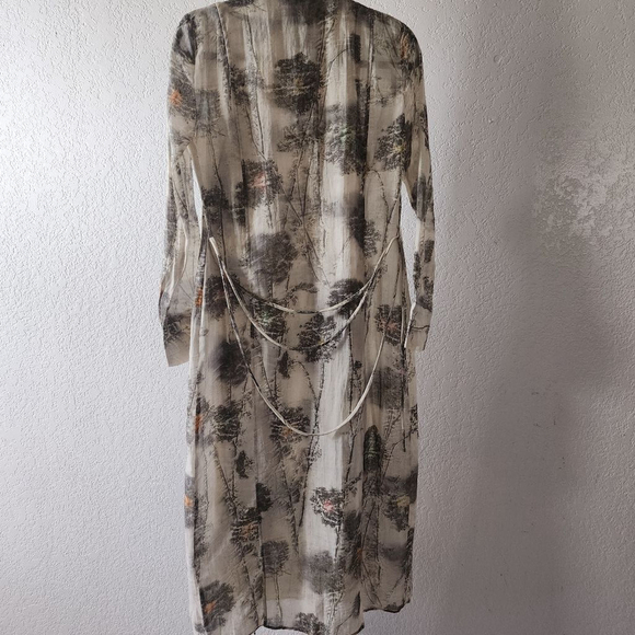 Women's ZARA White Gray Long Sleeve Cardigan And Tank Dress XS 2 Piece Set. - Picture 4 of 9